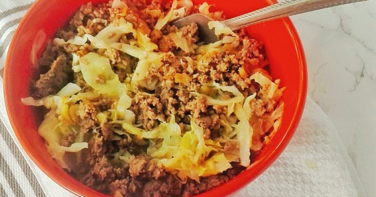 Sauteed cabbage with beef  (Paleo, Whole30, AIP)