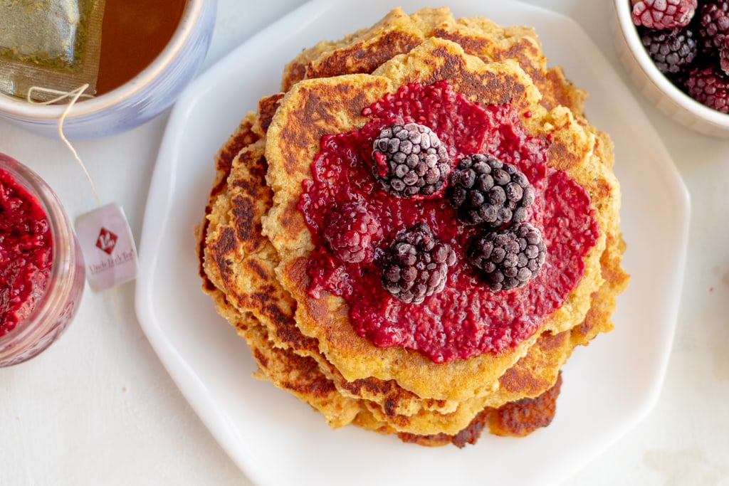 AIP Pancakes stacked on a plate
