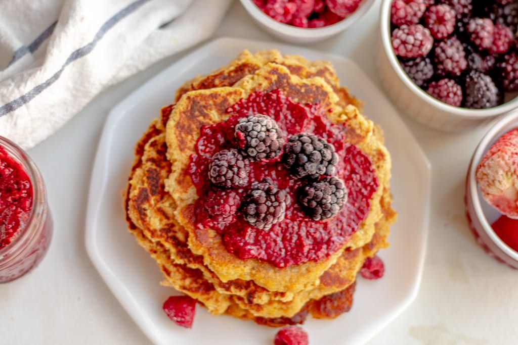 AIP Pancakes stacked on a plate
