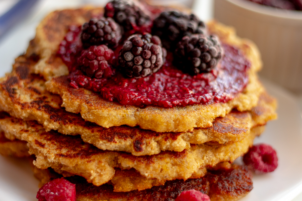 AIP Pancakes stacked on a plate