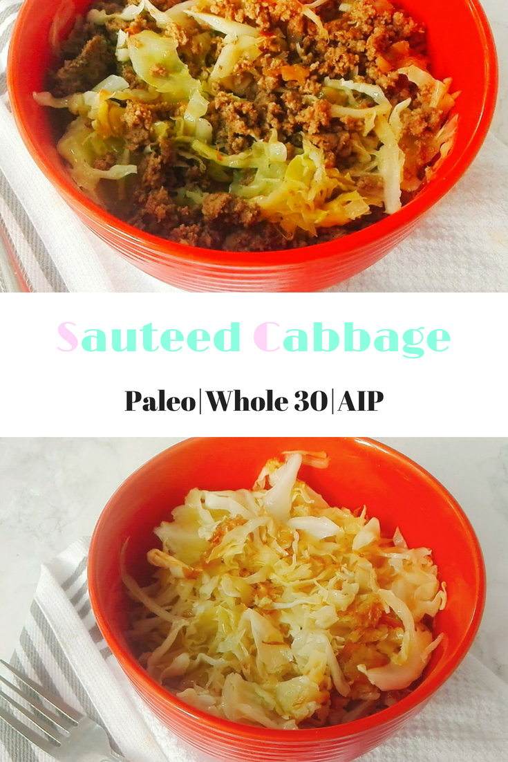 Sauteed cabbage, paleo dinner, gluten free, grain free, aip, dinner, top 8 free allergens