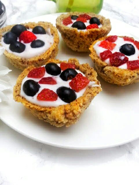 These Gluten free vegan mini fruit tarts are perfect desserts for 4th of July or any allergy friendly party.There are grain free, dairy free, egg free, soy free, corn free, peanut free. They are Paleo, Vegan, Whole30 friendly. #glutenfreefruit tarts #fruittarts #allergyfriendly #glutenfreedessert #glutenfreevegan #dairyfree #dairyfreedessert #vegandessert #eggfree #dairyfreeeggfree #whole30dessert #paleodessertidea #4thofjuly #4thofjulydessert #healthydessert #summerdessert 