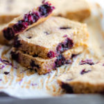 Blueberry breakfast bars two stacked together