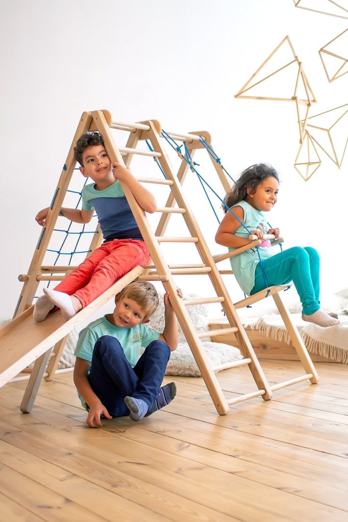 Kids playing on a Panda Payground