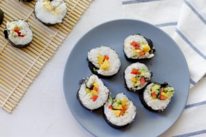 Vegan Sushi Rolls on a plate