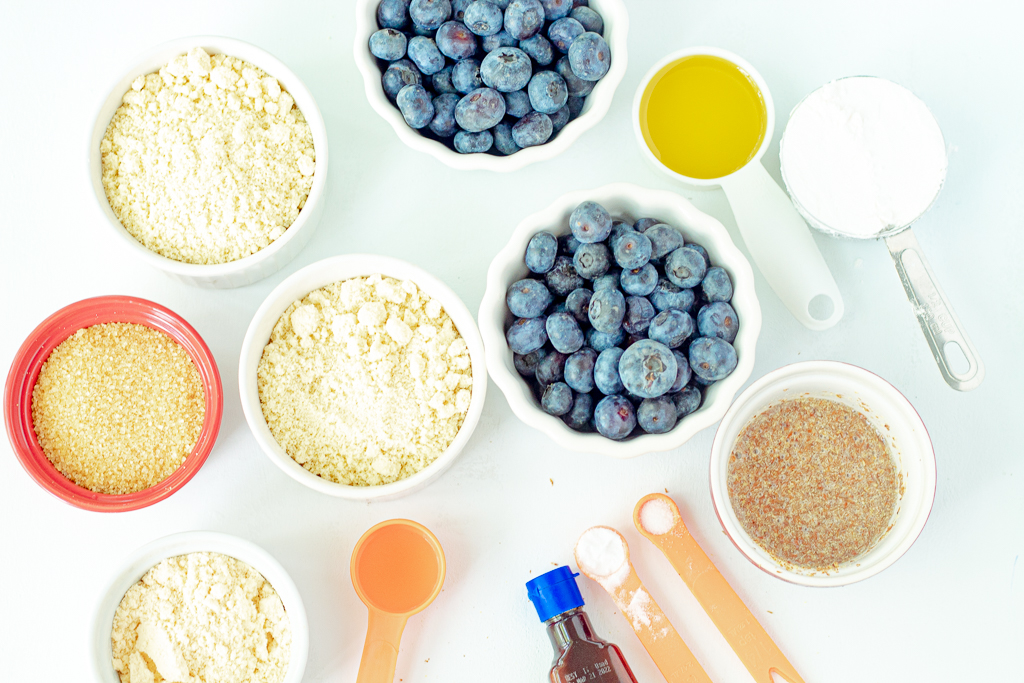 Ingredients for Vegan Gluten-free Blueberry Cobbler