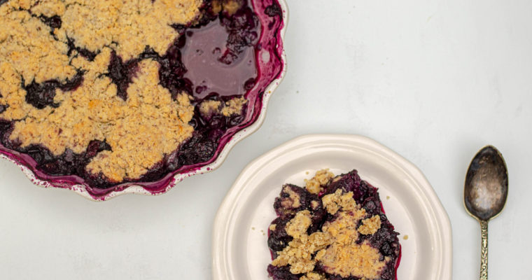 Vegan Gluten-free Blueberry Cobbler (Healthy, Dairy-free)