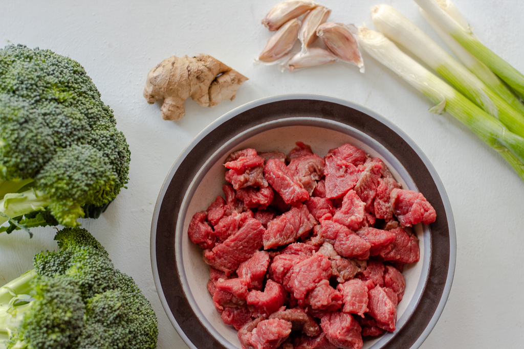 Ingredients for Mongolian Beef and Broccoli Stir Fry 