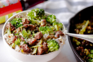 Mongolian beef and broccoli stir fry