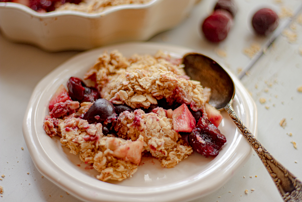 Healthy Apple Crisp on a plate