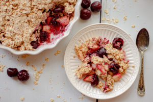 Healthy Apple Crisp on a plate