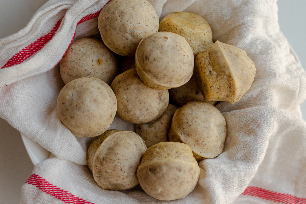 Vegan Gluten-free Dinner Rolls in a bowl