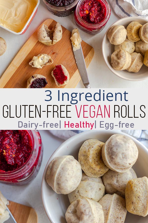 These Gluten-free Vegan rolls are super easy to make, only needing 3 main ingredients. These rolls are delicious and are also dairy-free, egg-free, soy-free, nut-free.