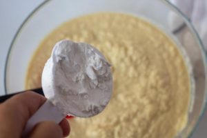 adding tapioca flour to the dough