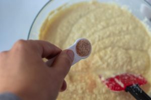 adding salt to the dough